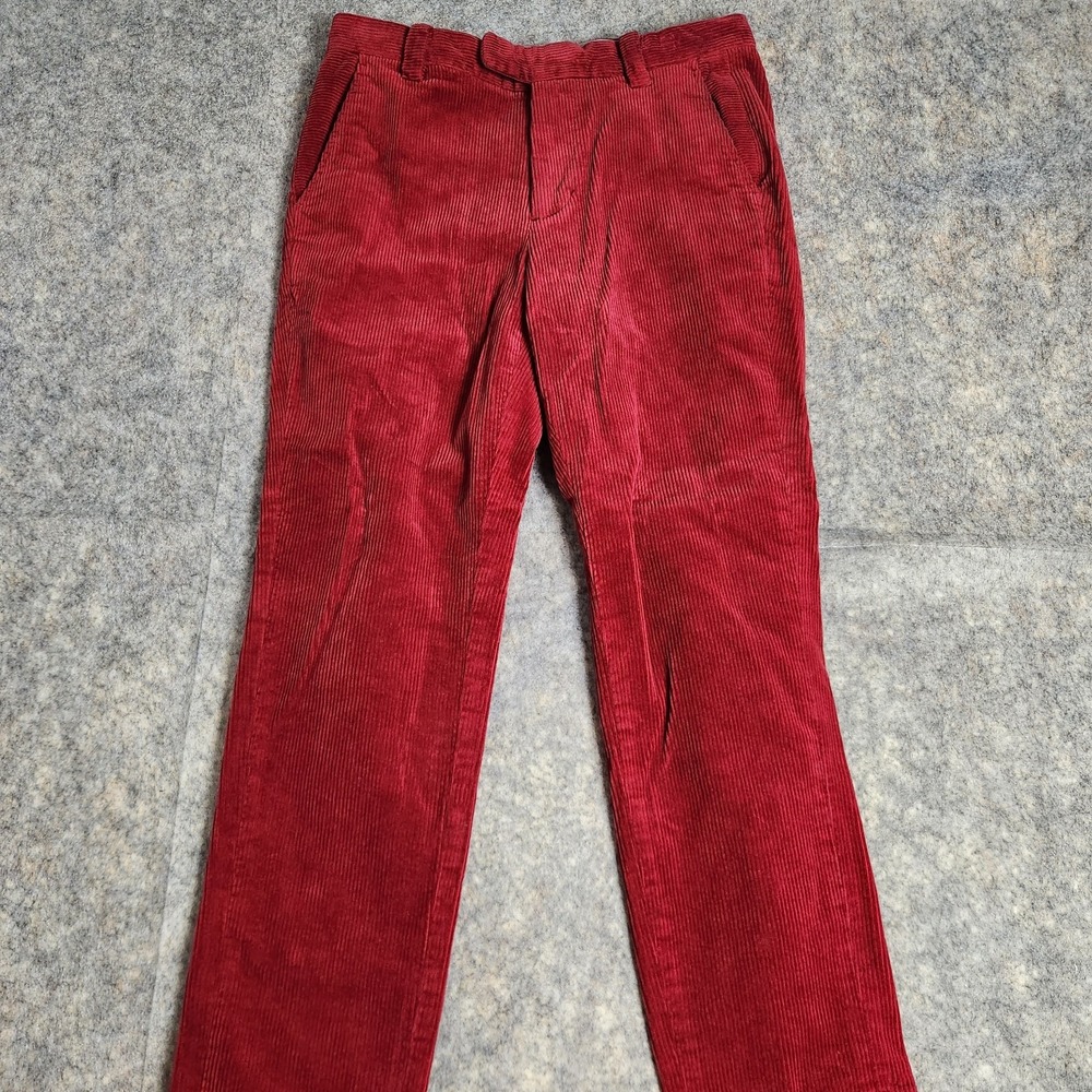 Brooks Brothers Corduroy Pants Men 32x30 Red Milano Fit Straight Leg Preppy